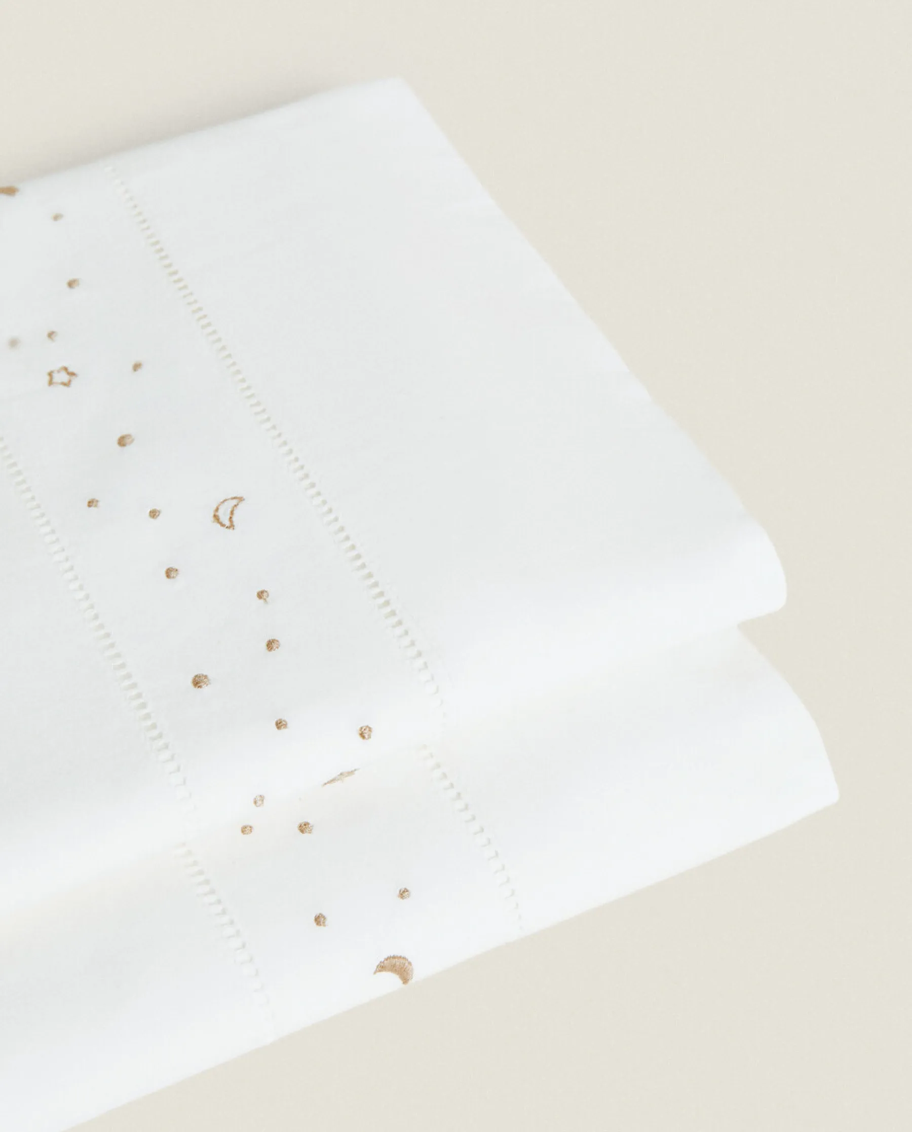 ZARA Home Embroidered Moons And Stars Flat Sheet