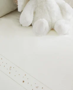 ZARA Home Embroidered Moons And Stars Flat Sheet