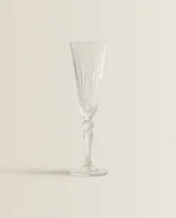 ZARA Home Engraved Crystalline Flute Glass