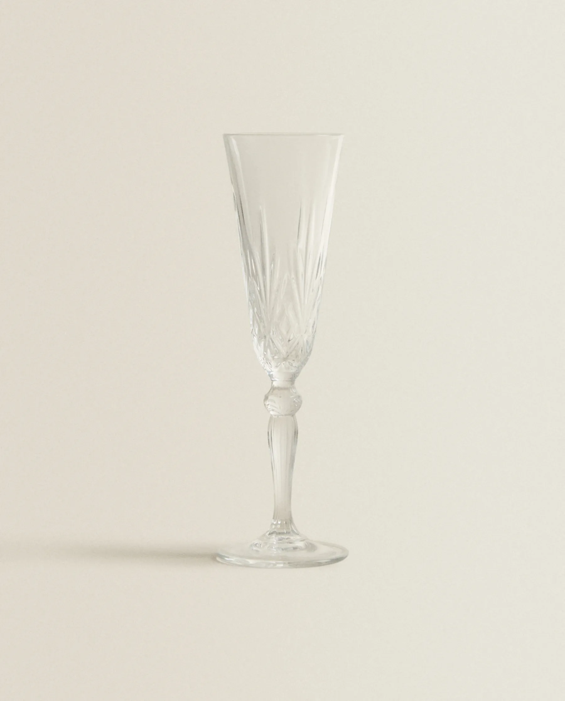 ZARA Home Engraved Crystalline Flute Glass