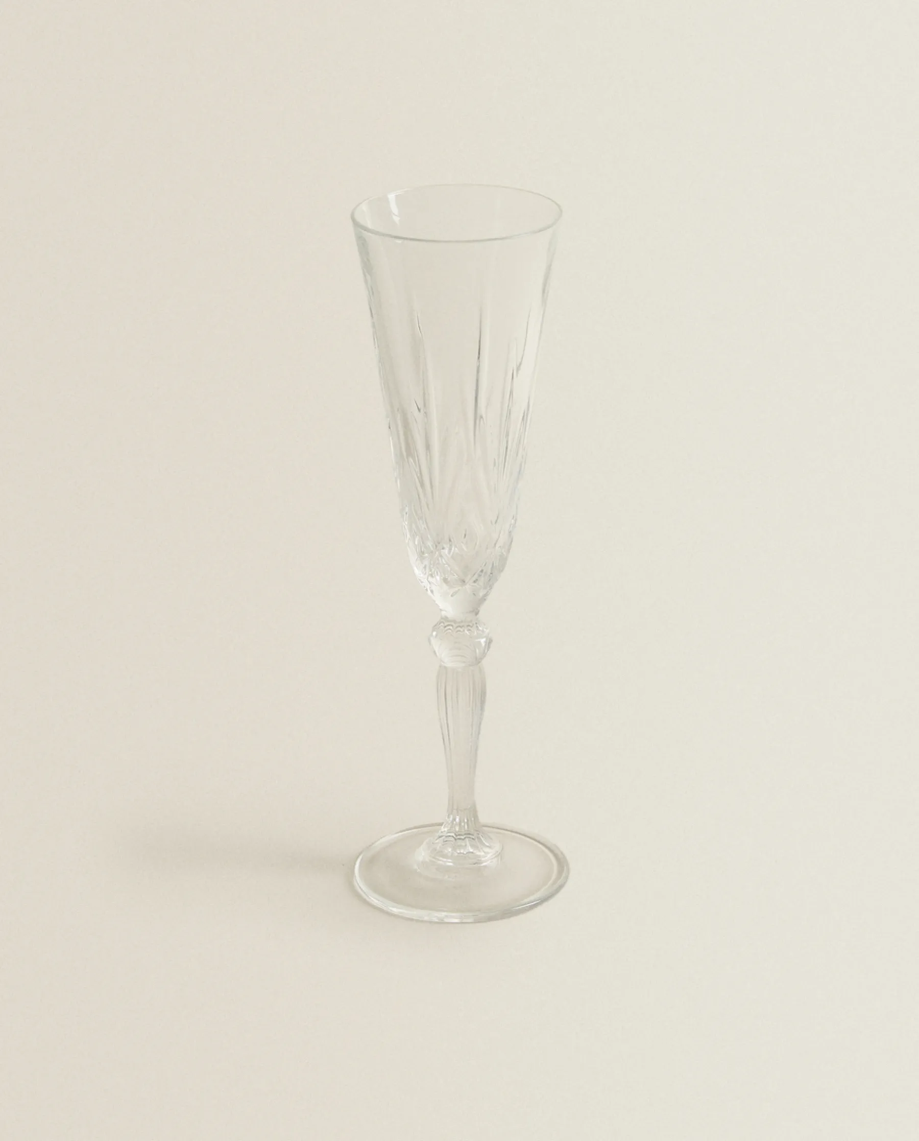 ZARA Home Engraved Crystalline Flute Glass