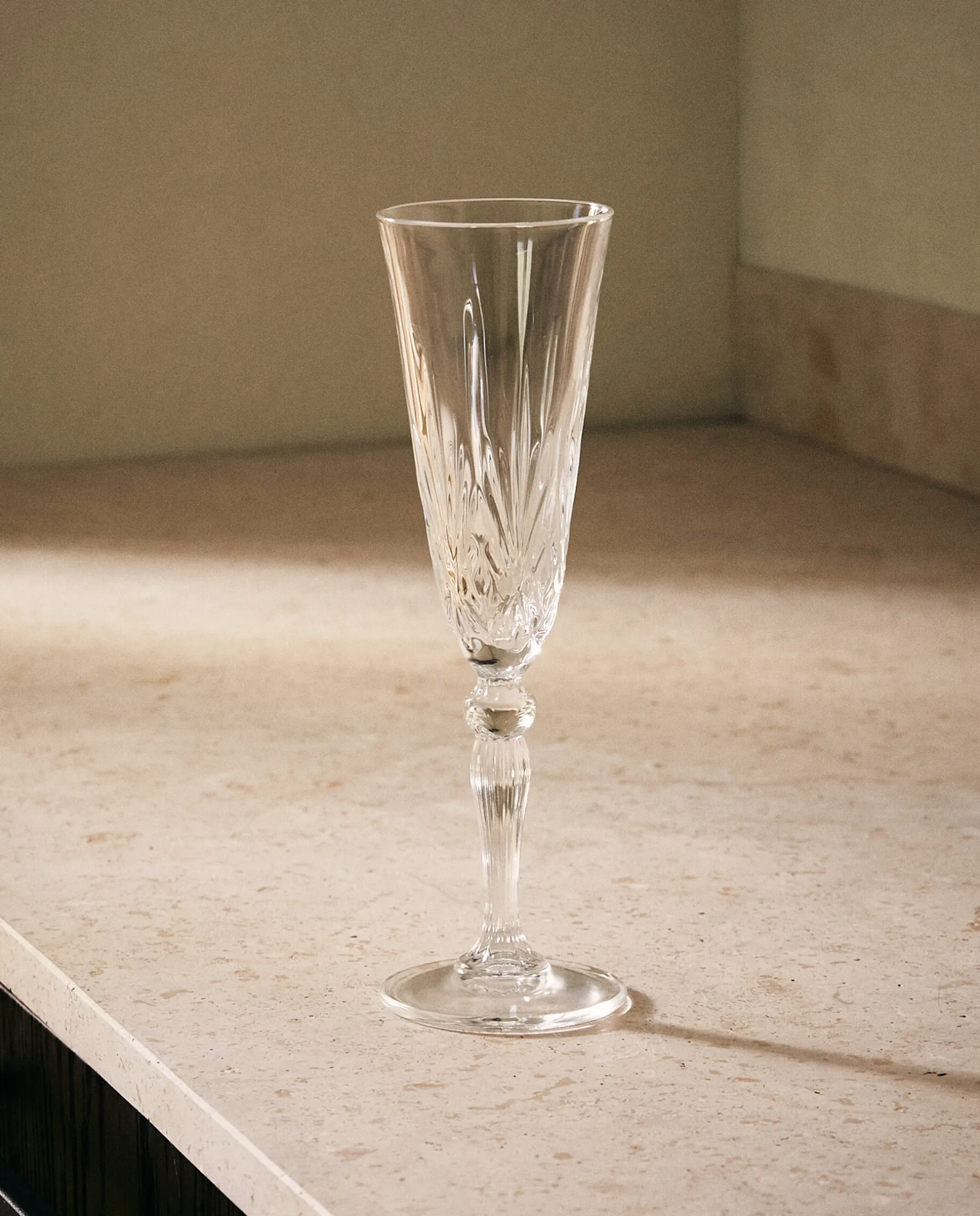 ZARA Home Engraved Crystalline Flute Glass