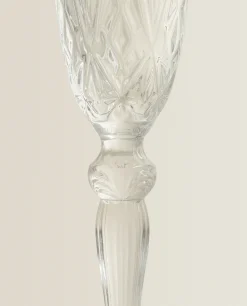 ZARA Home Engraved Crystalline Flute Glass