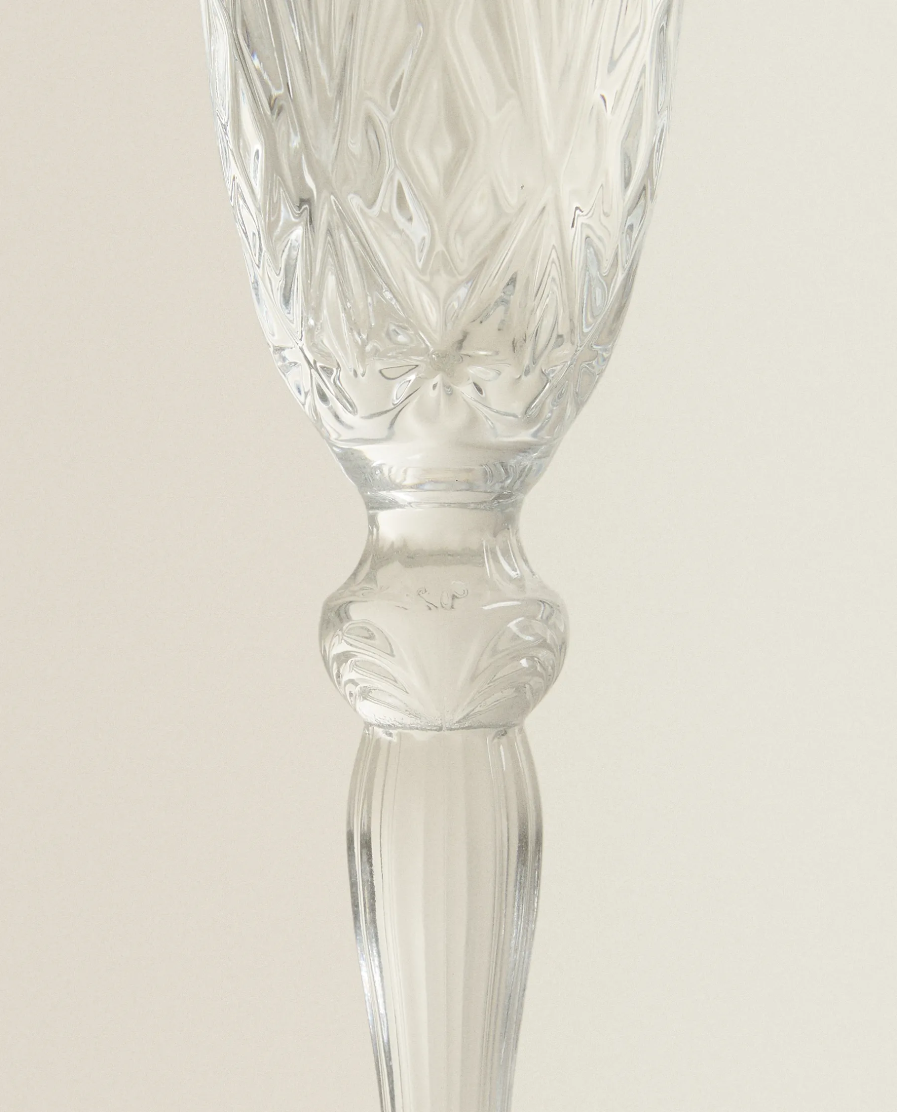 ZARA Home Engraved Crystalline Flute Glass