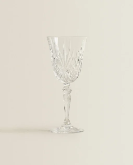 ZARA Home Engraved Crystalline Wine Glass