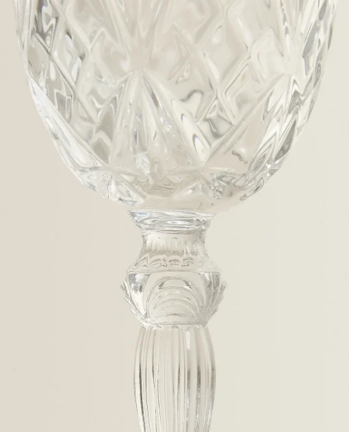 ZARA Home Engraved Crystalline Wine Glass