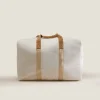 ZARA Home Fabric Travel Bag With Leather Detail