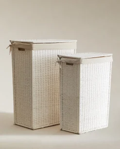 ZARA Home Fabric-Lined Laundry Hamper