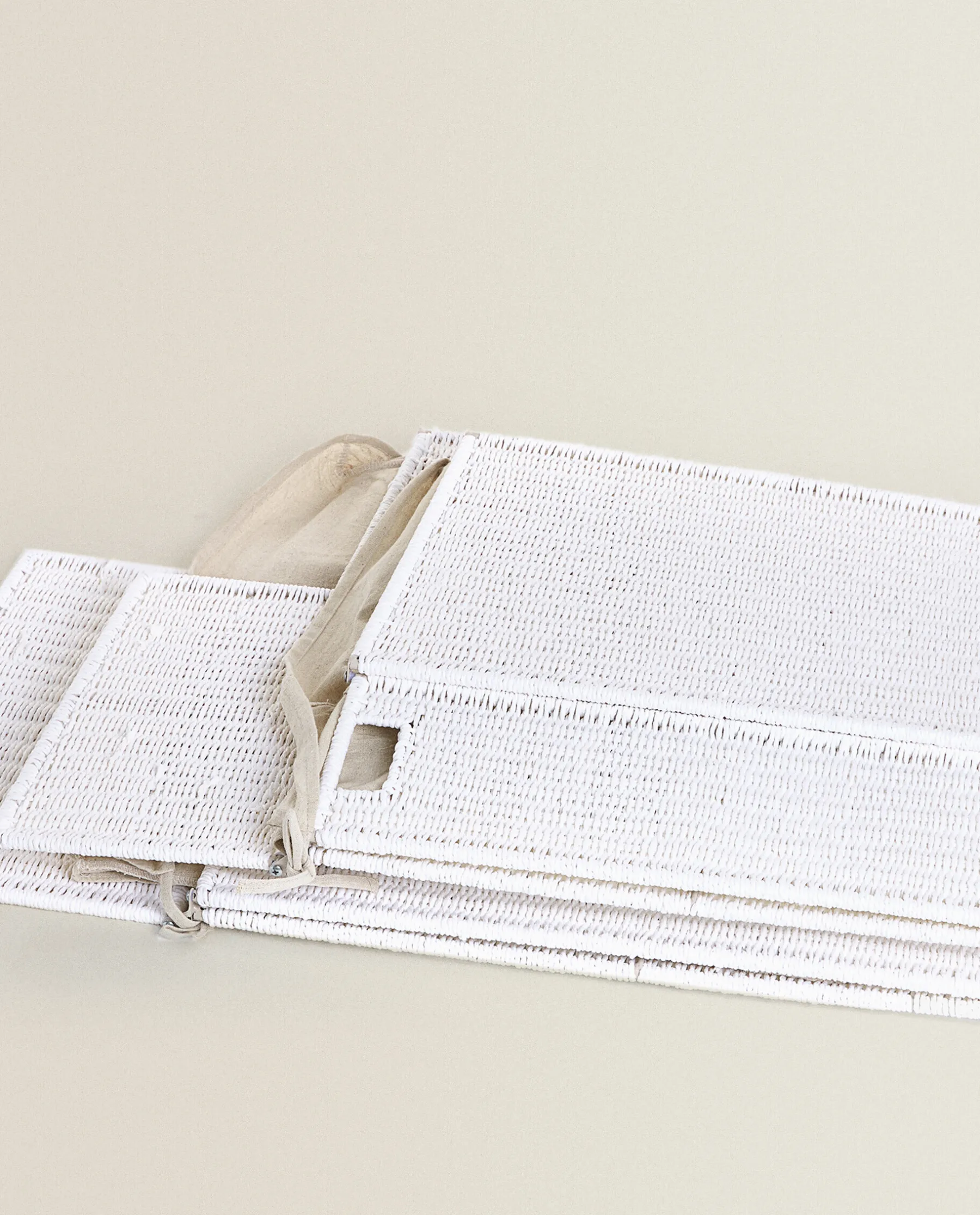 ZARA Home Fabric-Lined Laundry Hamper
