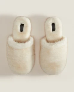 ZARA Home Faux Fur Mule Slippers