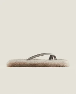ZARA Home Faux Fur Sandal Slippers