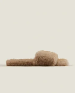 ZARA Home Faux Fur Slider Slippers