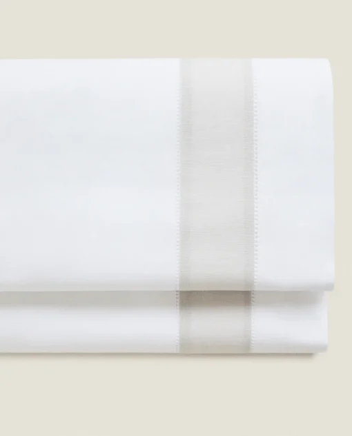 ZARA Home Flat Sheet With Linen Border