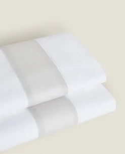 ZARA Home Flat Sheet With Linen Border
