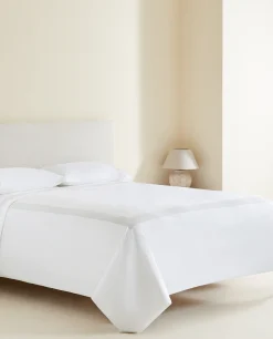 ZARA Home Flat Sheet With Linen Border