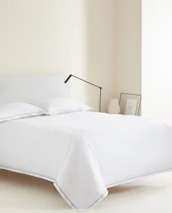 ZARA Home Flat Sheet With Two Embroidered Lines