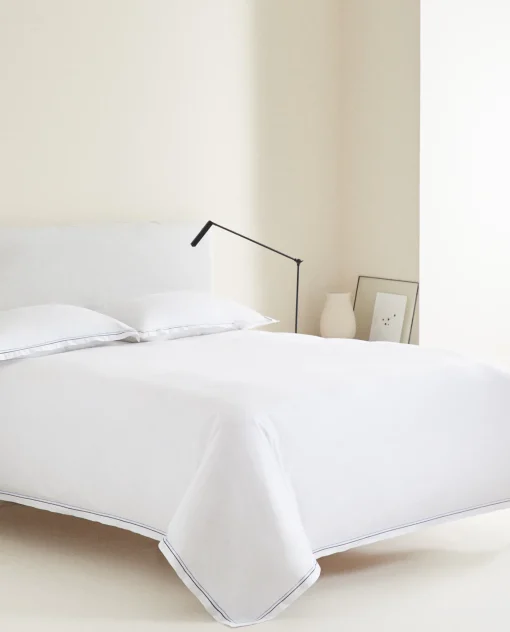 ZARA Home Flat Sheet With Two Embroidered Lines