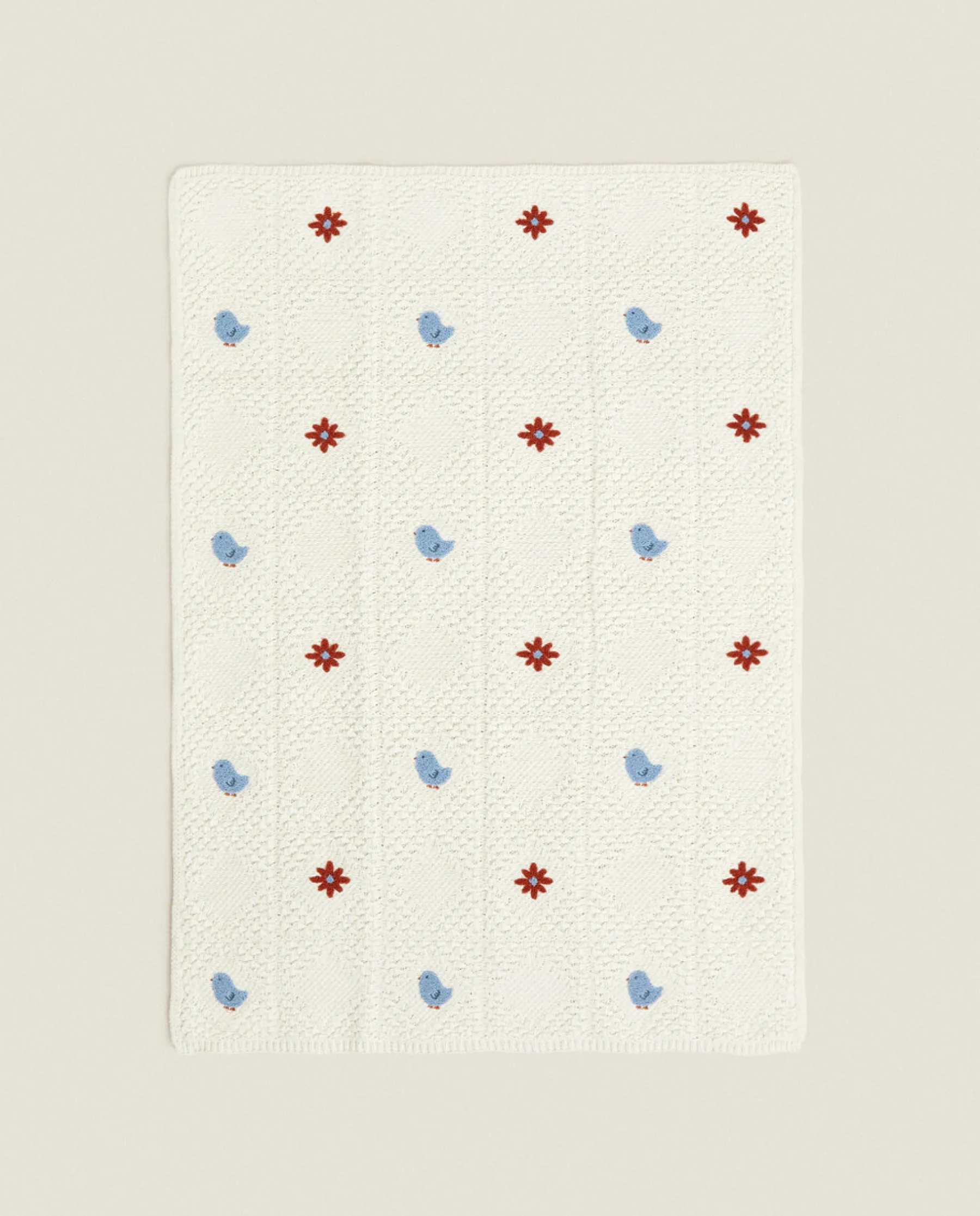 ZARA Home Floral Crochet Blanket