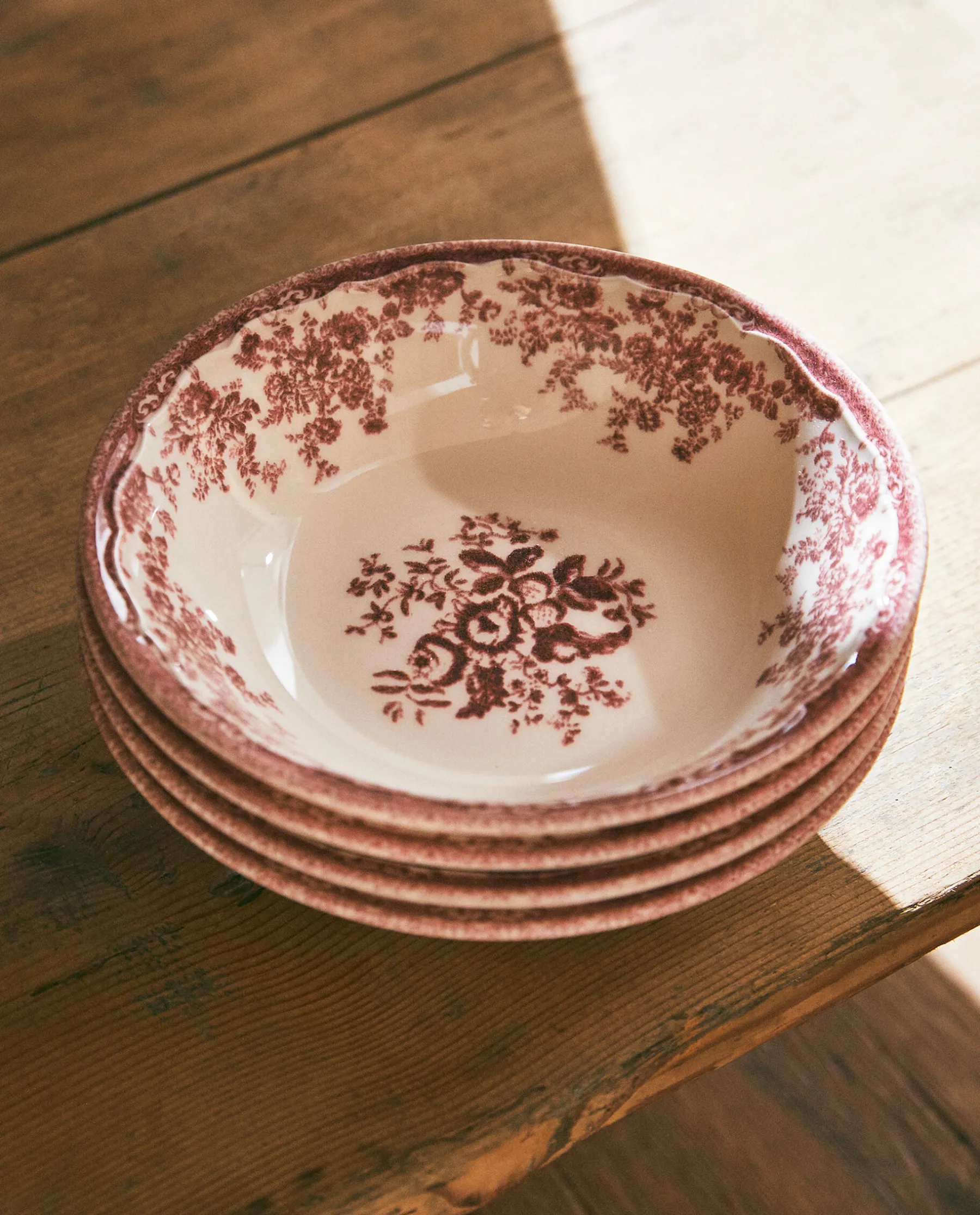 ZARA Home Floral Earthenware Bowl