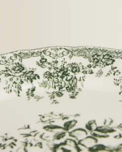 ZARA Home Floral Earthenware Dinner Plate