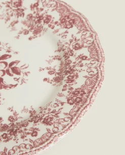 ZARA Home Floral Earthenware Dinner Plate