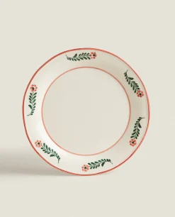 ZARA Home Floral Earthenware Dinner Plate