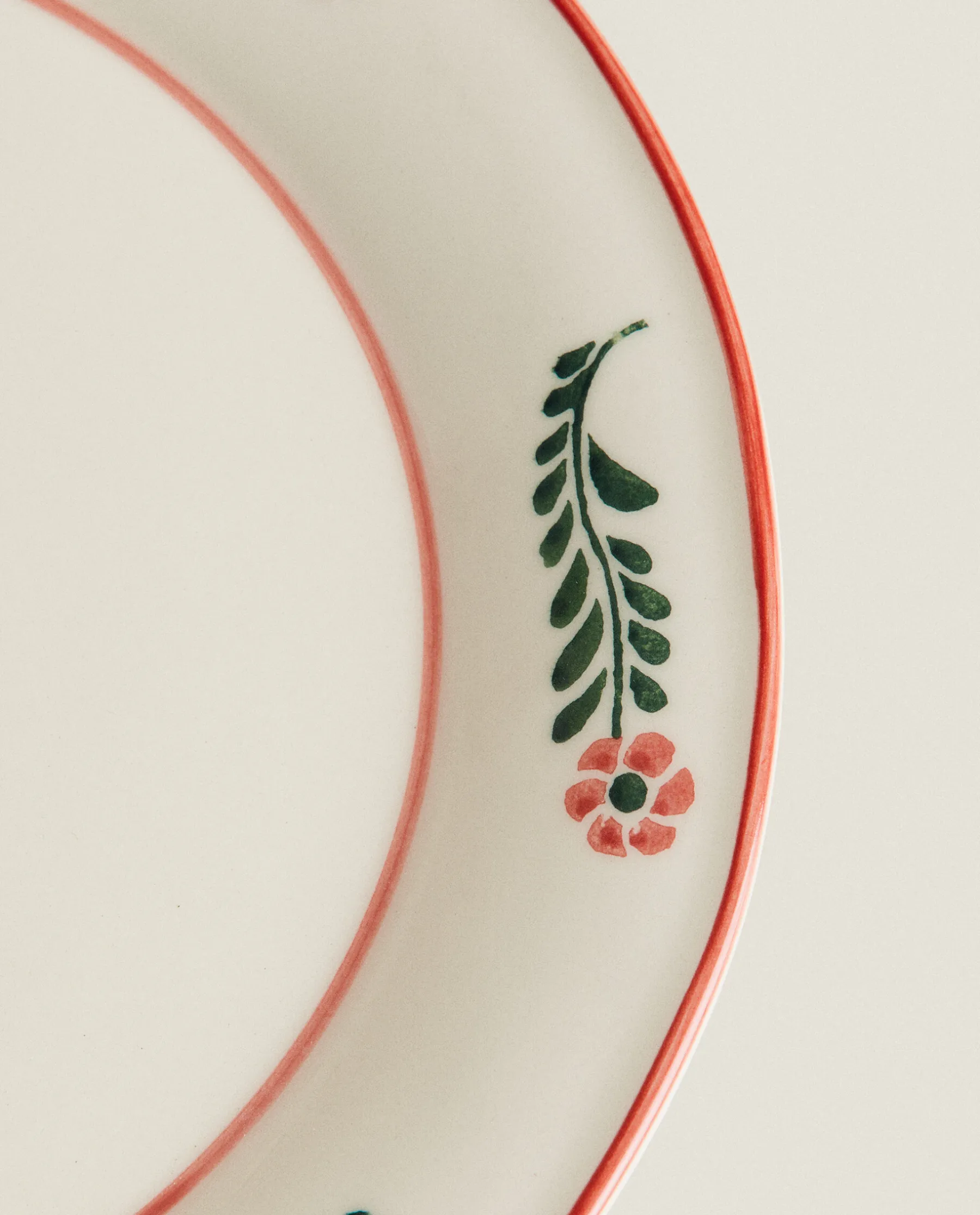 ZARA Home Floral Earthenware Dinner Plate