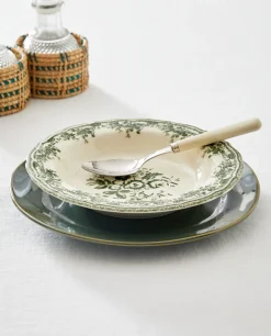 ZARA Home Floral Earthenware Soup Plate