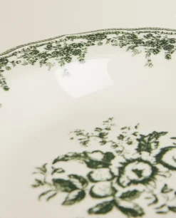 ZARA Home Floral Earthenware Soup Plate