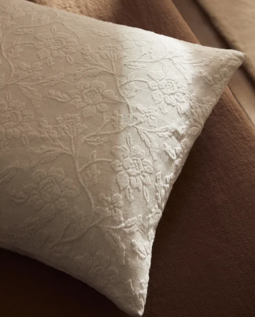 ZARA Home Floral Embroidered Throw Pillow