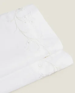 ZARA Home Floral Embroidery Flat Sheet