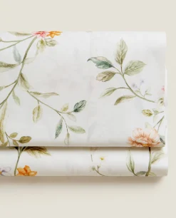 ZARA Home Floral Embroidery Flat Sheet
