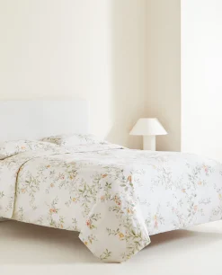 ZARA Home Floral Embroidery Flat Sheet