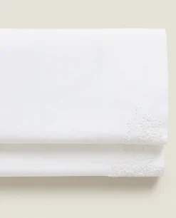 ZARA Home Floral Embroidery Flat Sheet