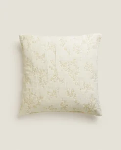 ZARA Home Floral Jacquard Throw Pillow Cover