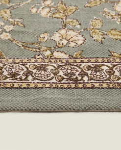 ZARA Home Floral Print Block Rug