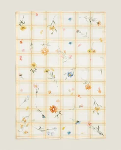 ZARA Home Floral Print Cotton Kitchen Towel (Pack Of 2)