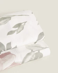 ZARA Home Floral Print Flat Sheet