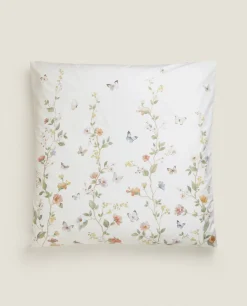 ZARA Home Flower And Butterfly Print Pillowcase