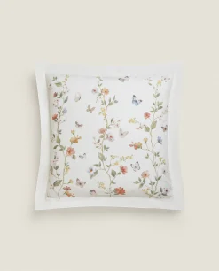 ZARA Home Flower And Butterfly Print Pillowcase