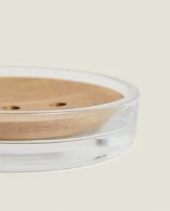 ZARA Home Glass And Wood Soap Dish