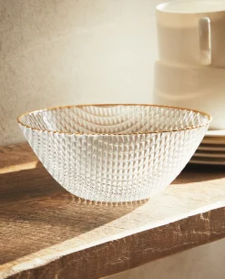 ZARA Home Glass Bowl With Raised Detail