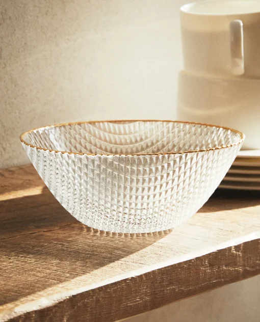 ZARA Home Glass Bowl With Raised Detail