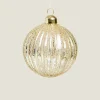 ZARA Home Glass Christmas Bauble Decoration With Stripes