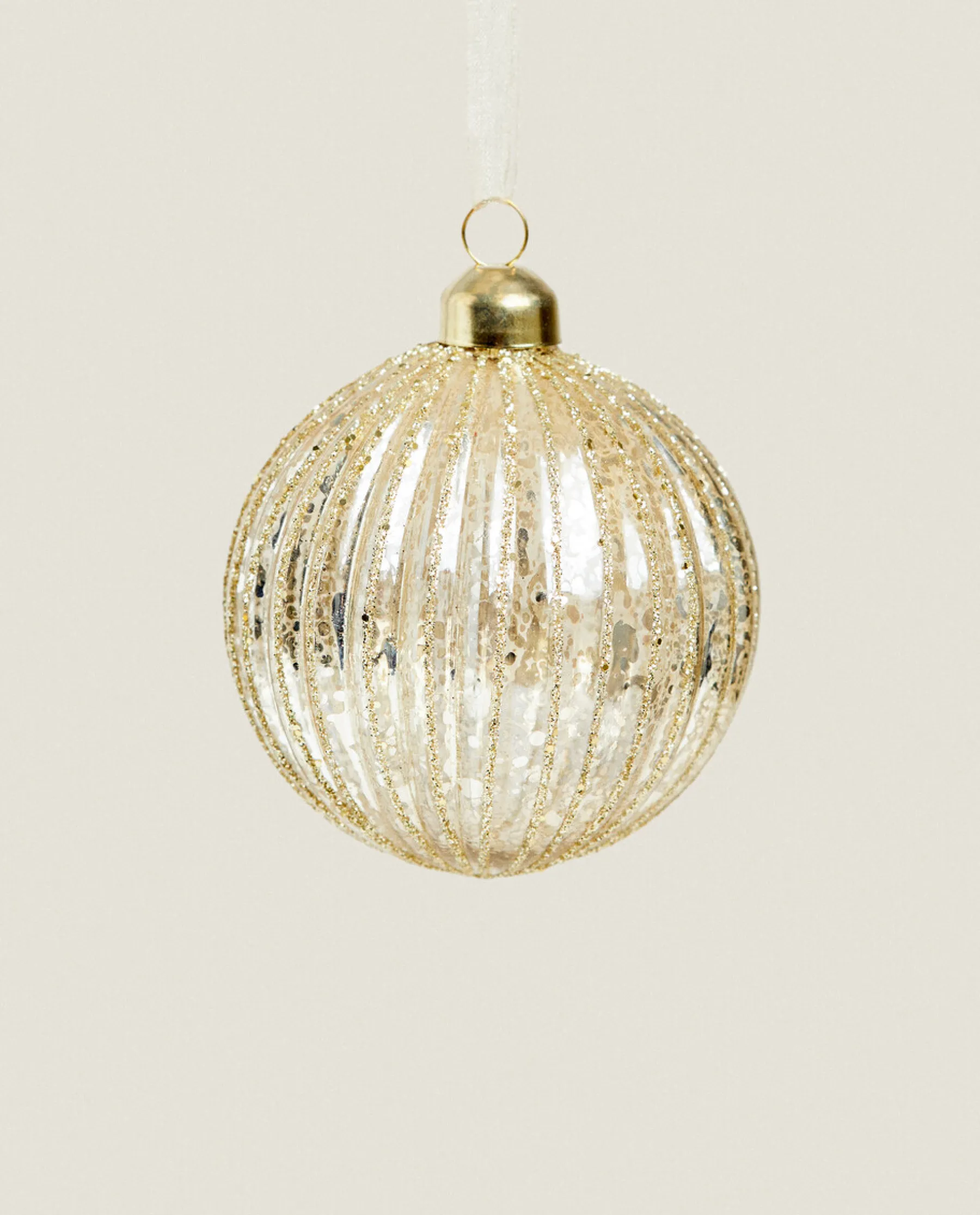 ZARA Home Glass Christmas Bauble Decoration With Stripes