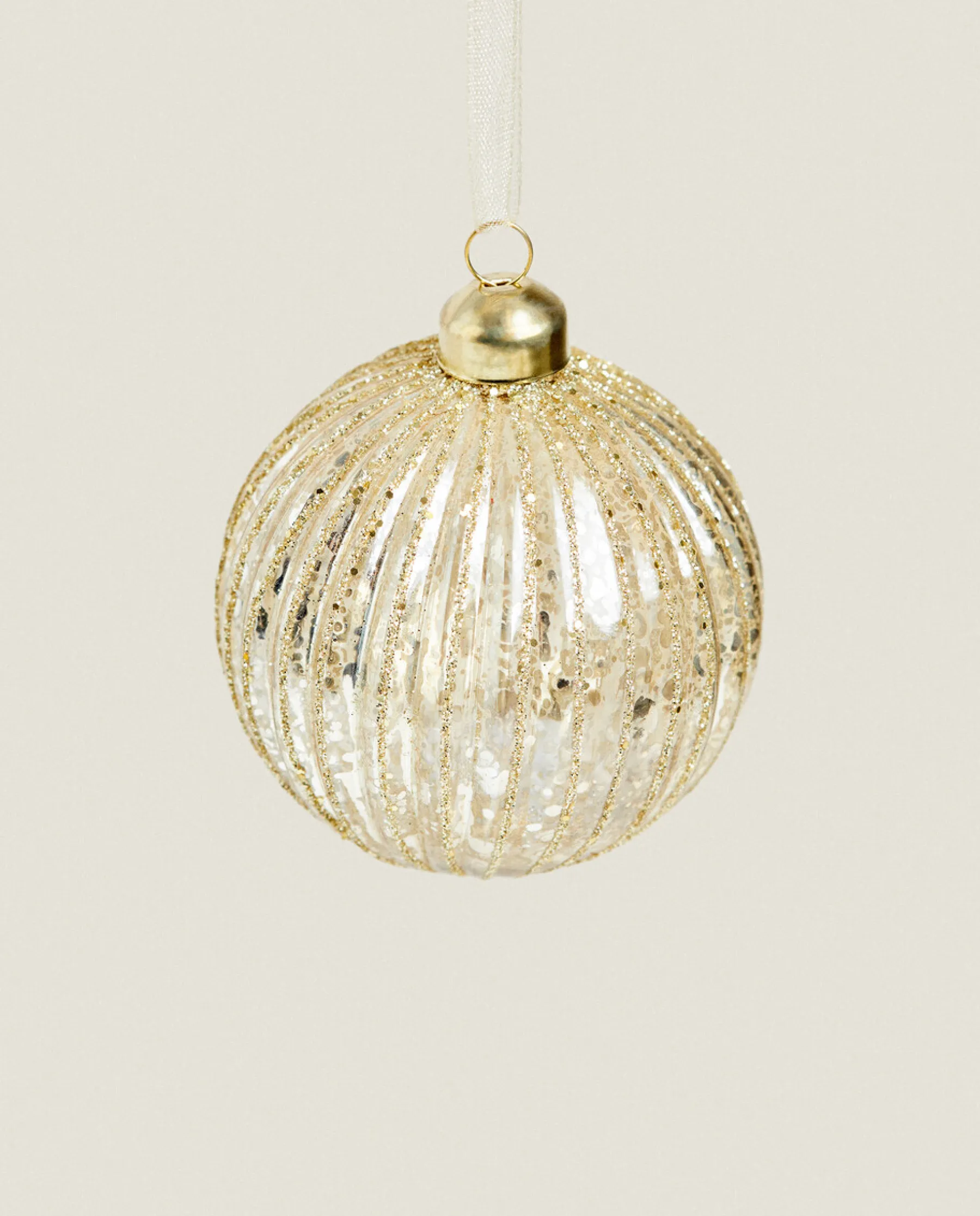 ZARA Home Glass Christmas Bauble Decoration With Stripes