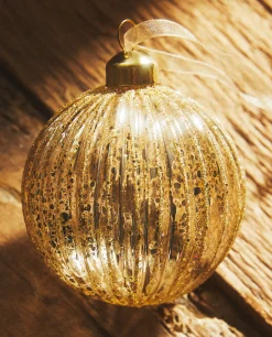 ZARA Home Glass Christmas Bauble Decoration With Stripes