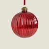 ZARA Home Glass Christmas Bauble Decoration With Stripes