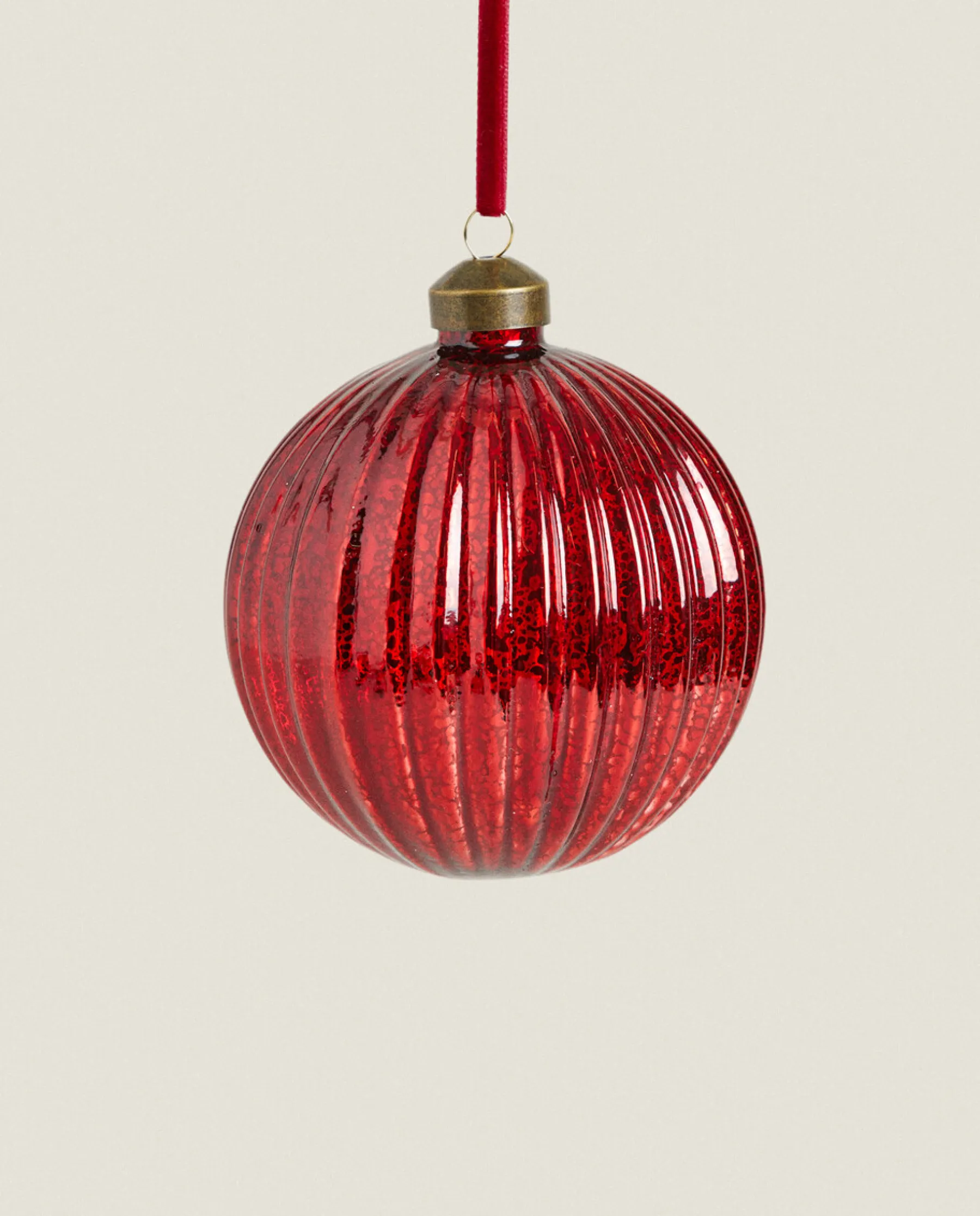 ZARA Home Glass Christmas Bauble Decoration With Stripes