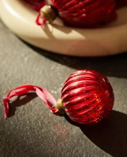 ZARA Home Glass Christmas Bauble Decoration With Stripes